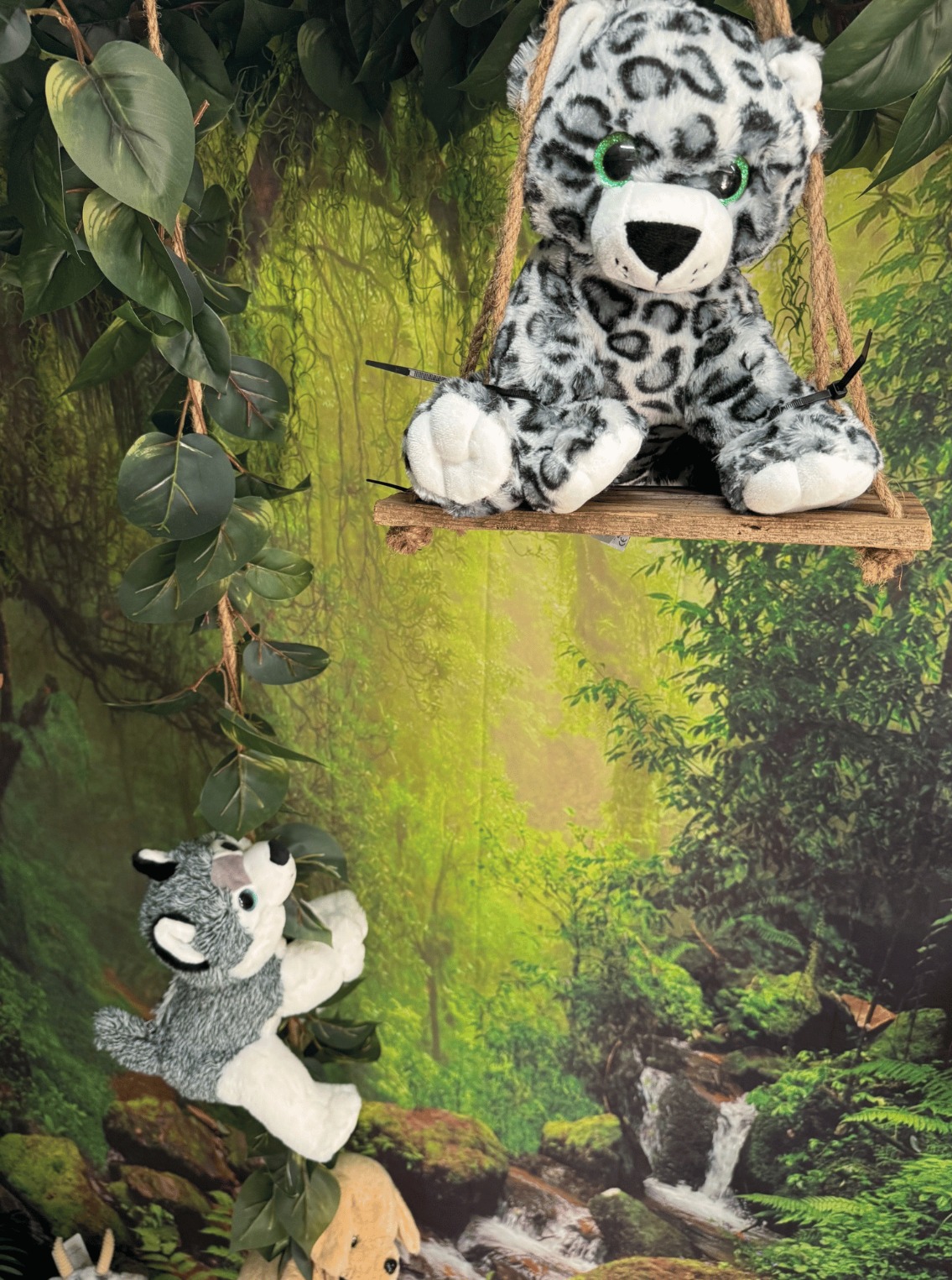 stuffed plush husky, stuffed plush snow leopard 