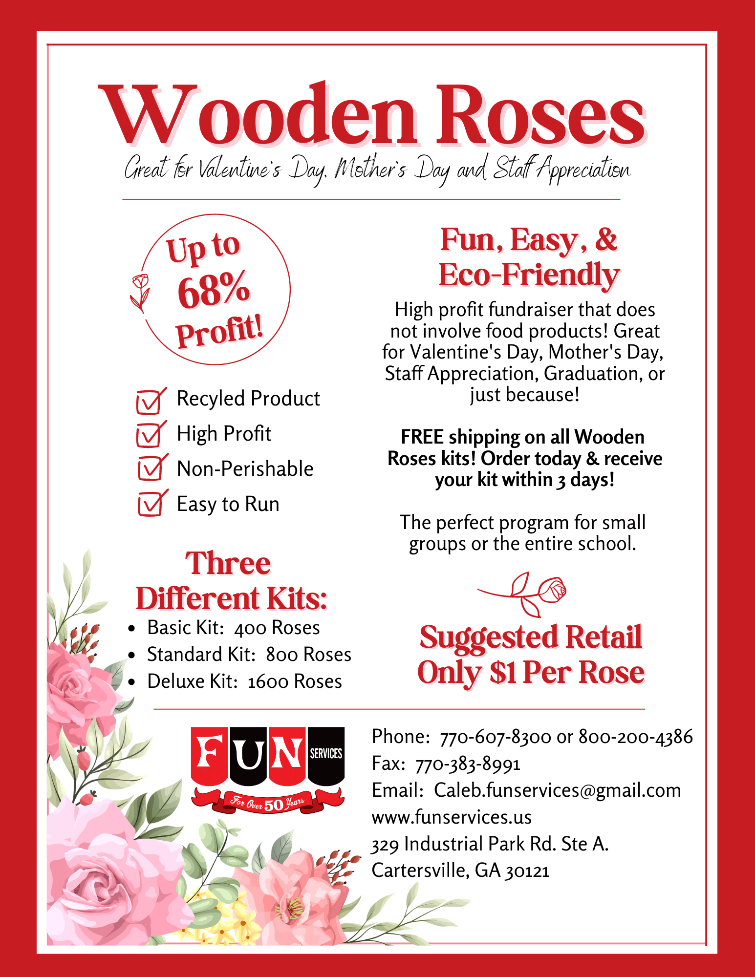 Wooden Rose Kits | Georgia – Fun Services