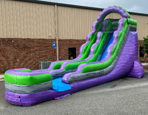 purple marble inflatable water slide rental